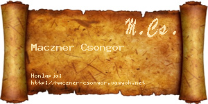 Maczner Csongor névjegykártya